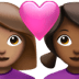 👩🏽‍❤️‍👩🏾 couple with heart: woman, woman, medium skin tone, medium-dark skin tone display on Apple